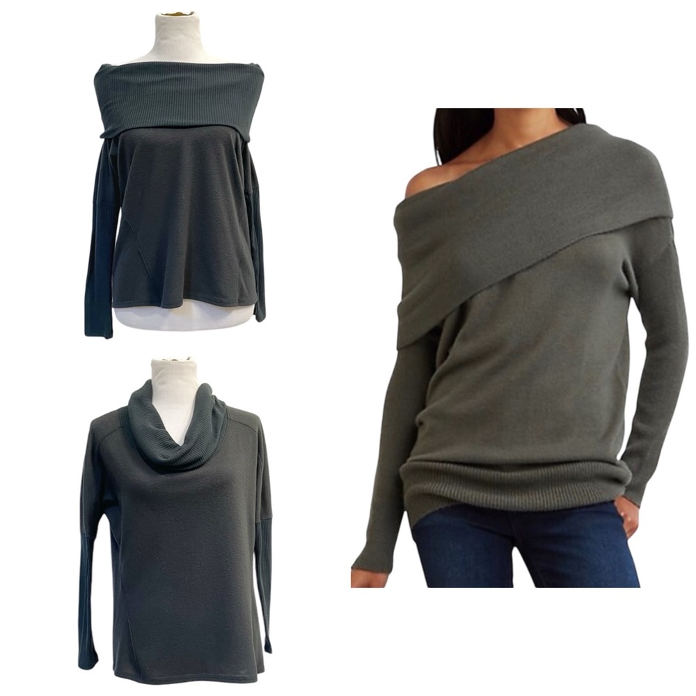 Cowl Neck or Off the Shoulder Slouchy Longsleeve Top | Charlotte Russe, Small